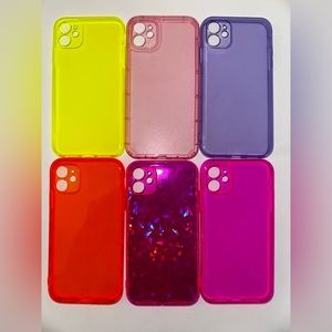 iPhone 11 neon silicon/jelly phone cases. All 6 sold together